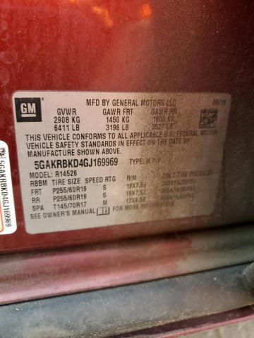 2016 BUICK ENCLAVE 5GAKRBKD4GJ169969