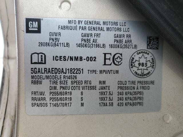 2010 BUICK ENCLAVE CX - 5GALRAED9AJ182251