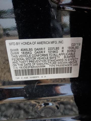 2019 ACURA ILX PREMIU - 19UDE2F82KA005694