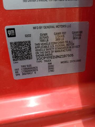 2022 CHEVROLET SILVERADO 1GCPYFED2NZ197505