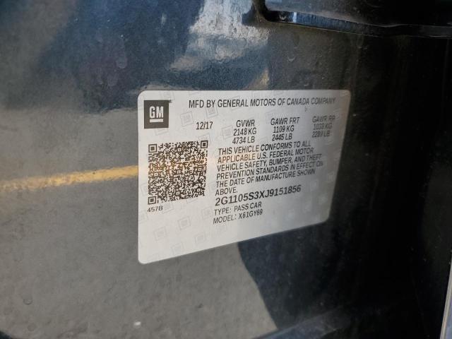 2018 CHEVROLET IMPALA LT 2G1105S3XJ9151856