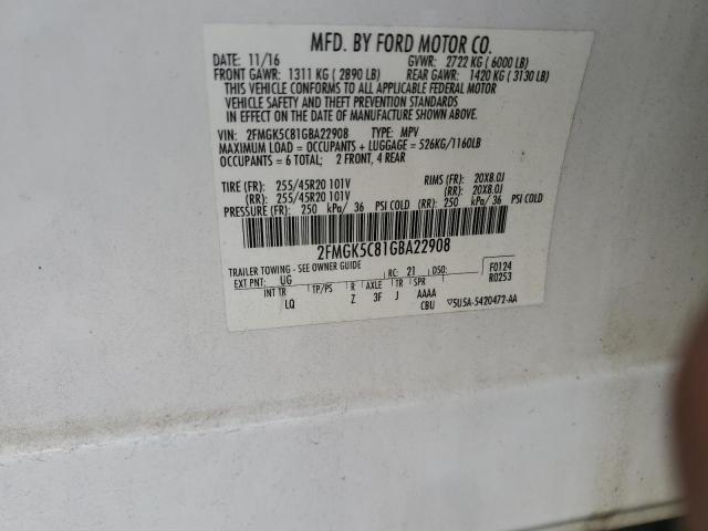 2016 FORD FLEX SEL - 2FMGK5C81GBA22908