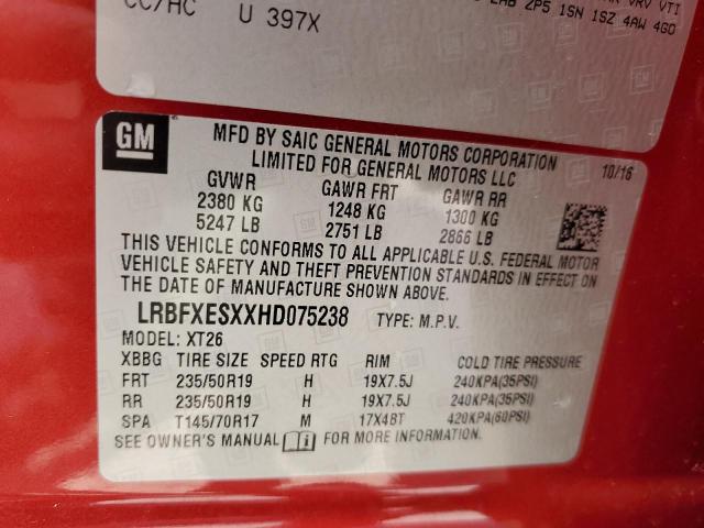 2017 BUICK ENVISION P LRBFXESXXHD075238
