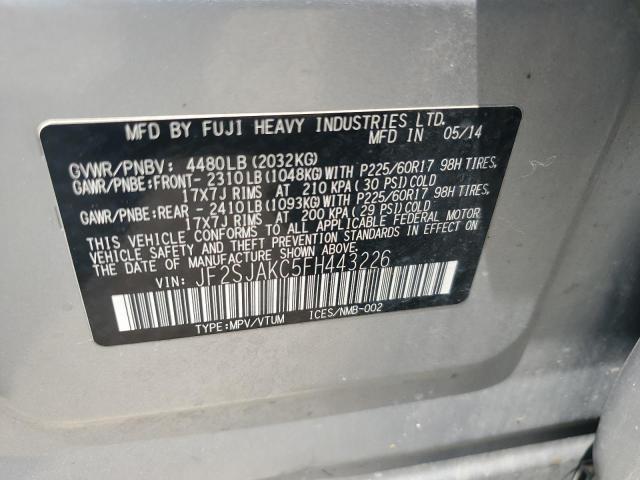 2015 SUBARU FORESTER 2 JF2SJAKC5FH443226