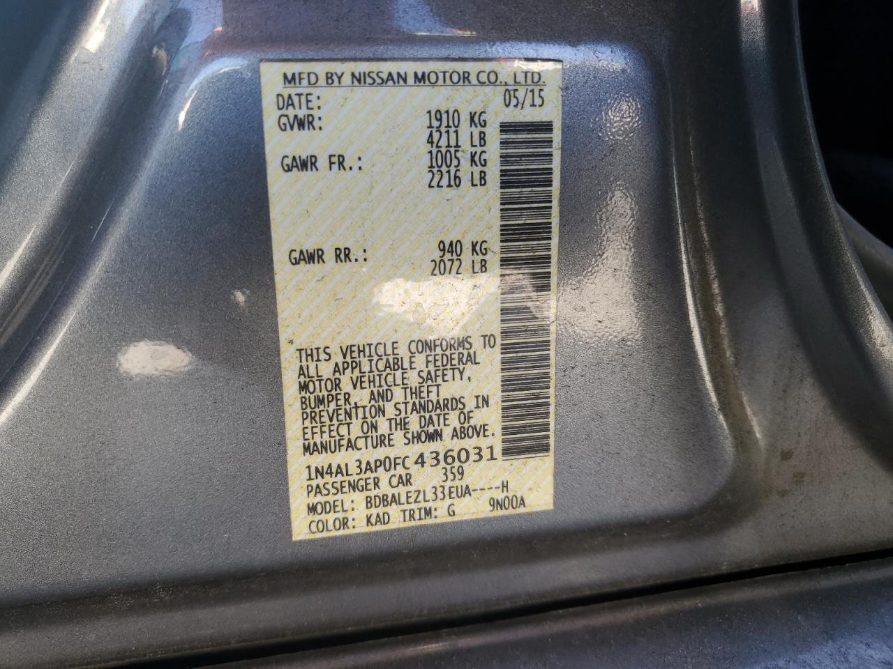 Nissan Altima 2.5 2015