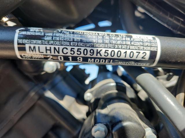 2019 HONDA CBF300 N MLHNC5509K5001072