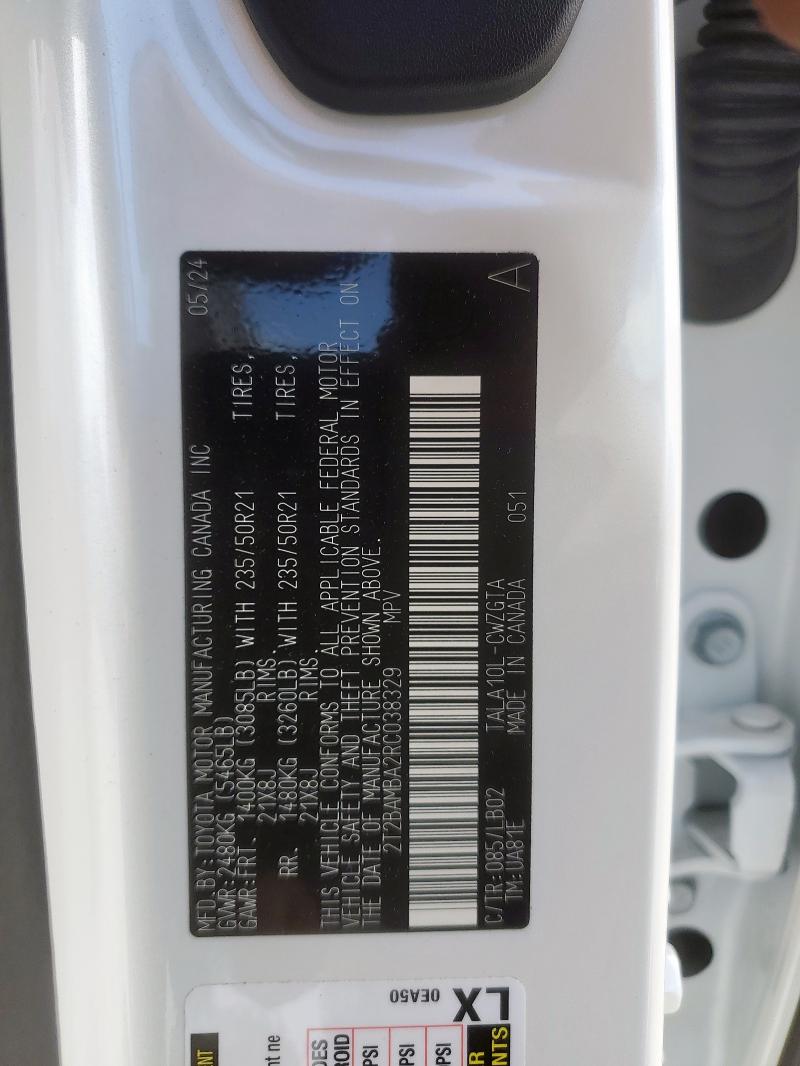2024 LEXUS RX 350 BAS 2T2BAMBA2RC038329