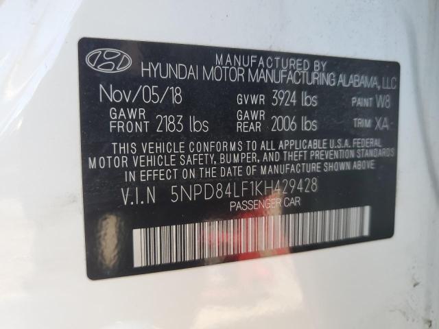 2019 HYUNDAI ELANTRA SE 5NPD84LF1KH429428