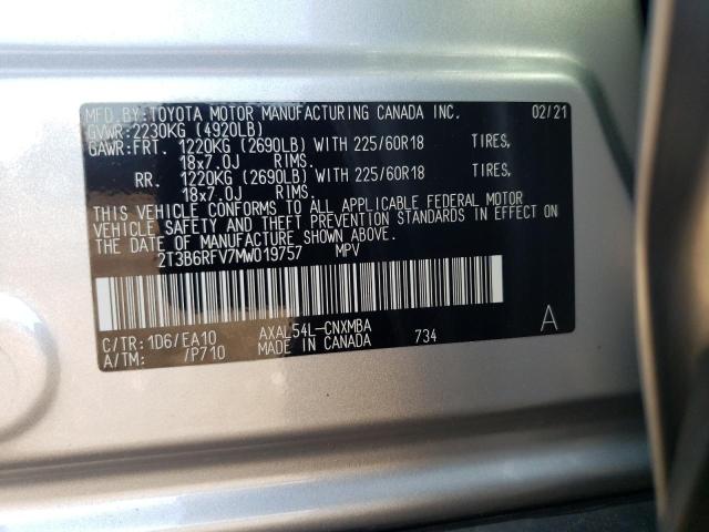 2021 TOYOTA RAV4 XLE P 2T3B6RFV7MW019757