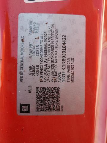 2018 CHEVROLET CAMARO ZL1 1G1FK1R69J0184432