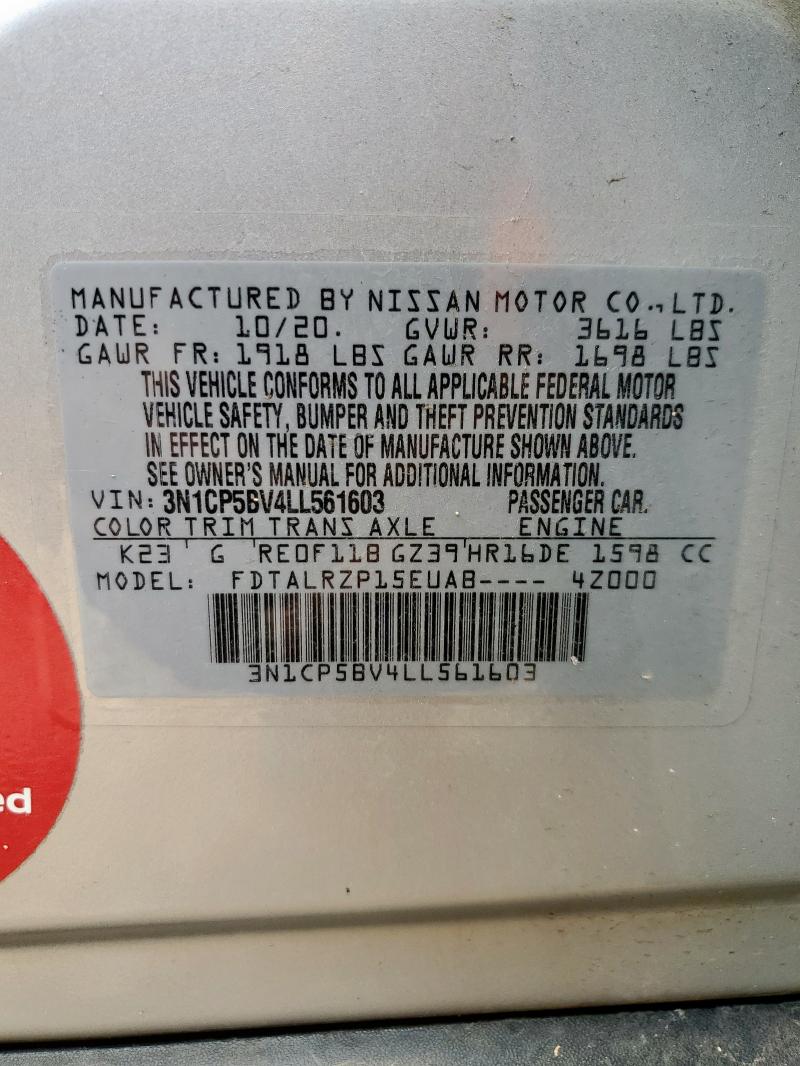 2020 NISSAN KICKS S - 3N1CP5BV4LL561603