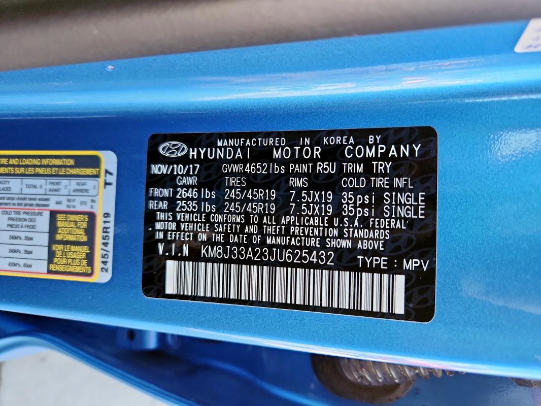 2018 HYUNDAI TUCSON VAL KM8J33A23JU625432