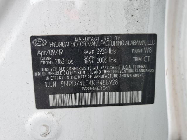 2019 HYUNDAI ELANTRA SE - 5NPD74LF4KH488928
