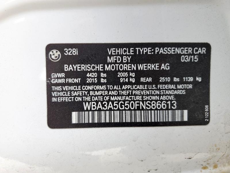 2015 BMW 328 I WBA3A5G50FNS86613