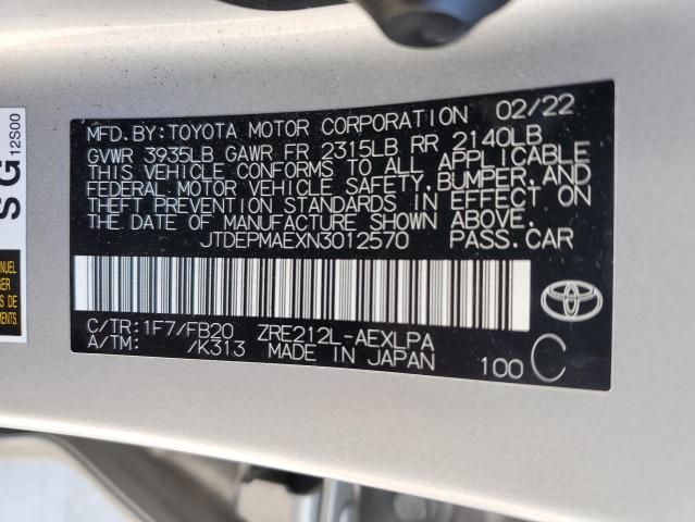 2022 TOYOTA COROLLA LE - JTDEPMAEXN3012570