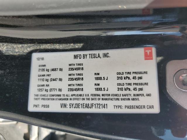 2018 TESLA MODEL 3 5YJ3E1EA8JF172141