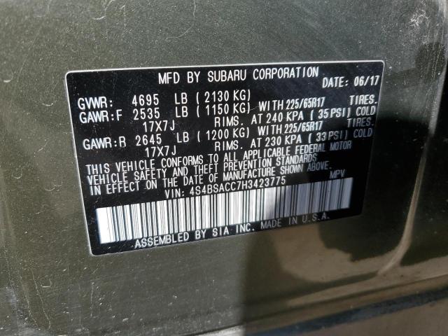 2017 SUBARU OUTBACK 2. - 4S4BSACC7H3423775