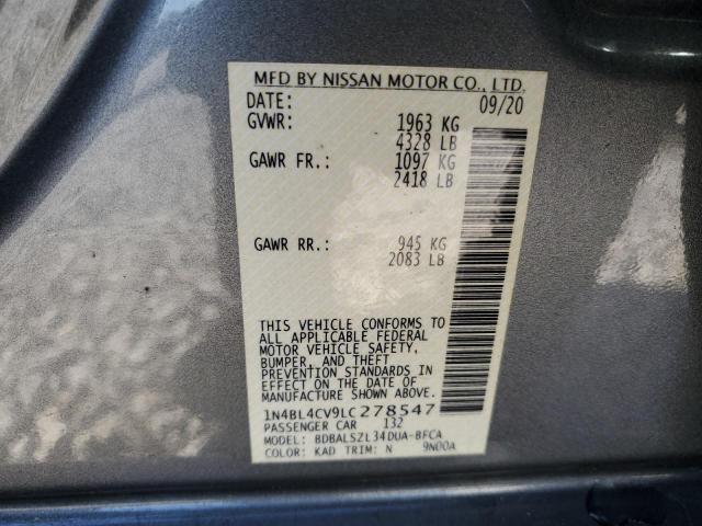 2020 NISSAN ALTIMA SR 1N4BL4CV9LC278547