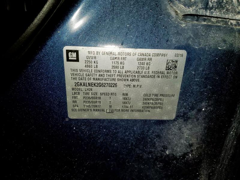 2016 GMC TERRAIN SL 2GKALNEK2G6270226