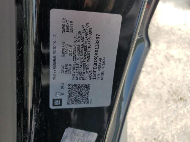 2019 CHEVROLET CAMARO LS - 1G1FB3DS0K0118207