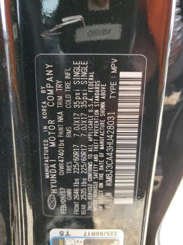 2017 HYUNDAI TUCSON LIM - KM8J3CA43HU428031
