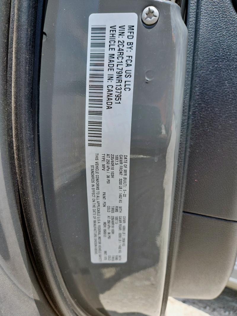 2022 CHRYSLER PACIFICA H 2C4RC1L79NR137951