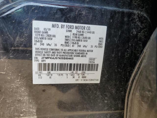 2019 FORD EDGE SEL - 2FMPK4J97KBB89465