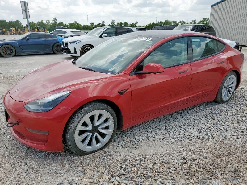 TESLA MODEL 3 2022 red  electric 5YJ3E1EA8NF189530 photo #1