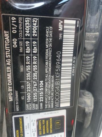 2019 MERCEDES-BENZ GLC 300 - WDC0G4JB1KF589640