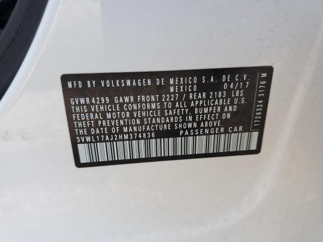 2017 VOLKSWAGEN JETTA SEL 3VWL17AJ2HM374836