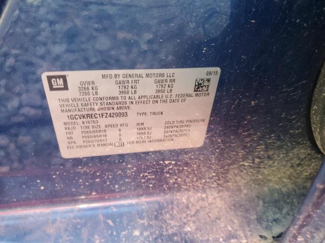 2015 CHEVROLET SILVERADO - 1GCVKREC1FZ429093