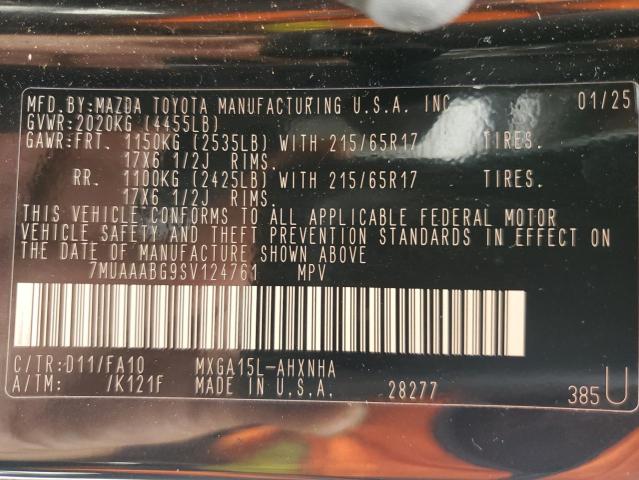 2025 TOYOTA COROLLA CR 7MUAAABG9SV124761