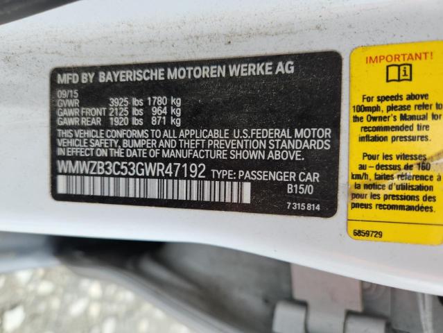 2016 MINI COOPER COU WMWZB3C53GWR47192