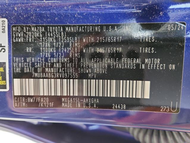 2024 TOYOTA COROLLA CR 7MUBAABG3RV097555