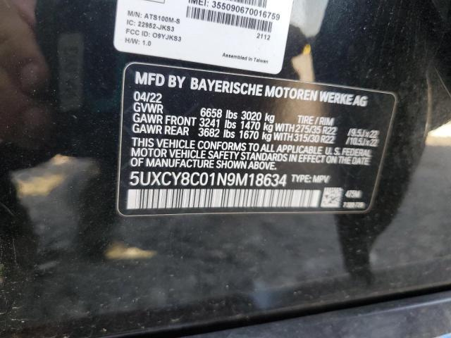 2022 BMW X6 M50I 5UXCY8C01N9M18634