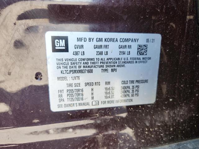 2021 CHEVROLET TRAX 1LT - KL7CJPSMXMB371600