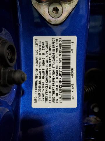 2019 HONDA CIVIC SPOR - 19XFC2F84KE012141