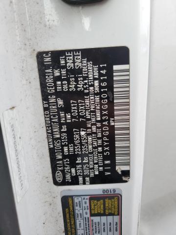 2016 KIA SORENTO LX 5XYPGDA3XGG016141