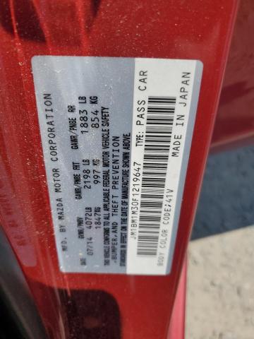 2015 MAZDA 3 GRAND TO JM1BM1M30F1219647