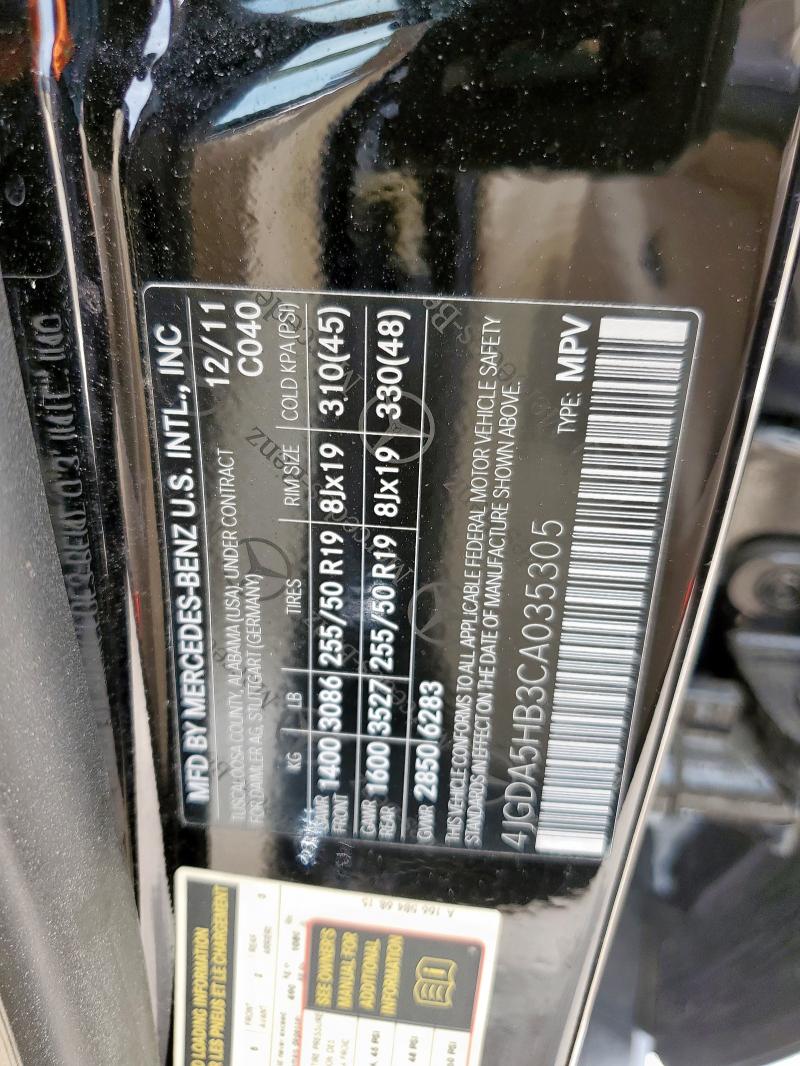 2012 MERCEDES-BENZ ML 350 4MA - 4JGDA5HB3CA035305