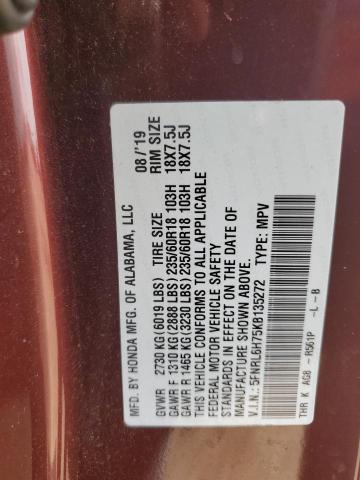 2019 HONDA ODYSSEY EX 5FNRL6H75KB135272
