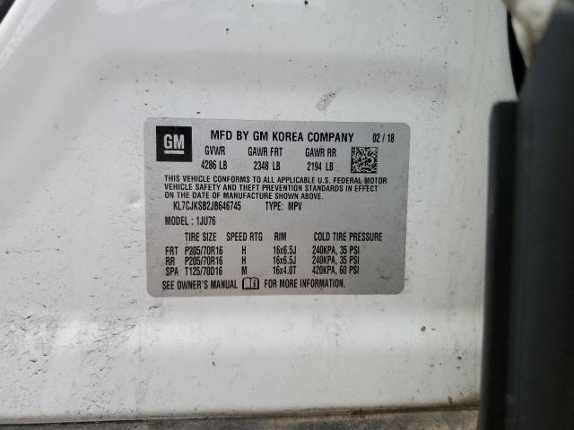 2018 CHEVROLET TRAX LS KL7CJKSB2JB646745