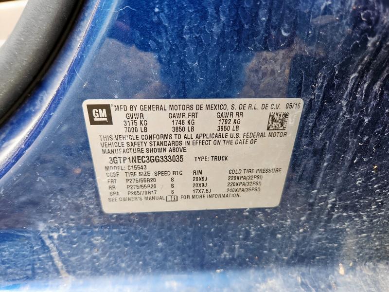 2016 GMC SIERRA C15 - 3GTP1NEC3GG333035