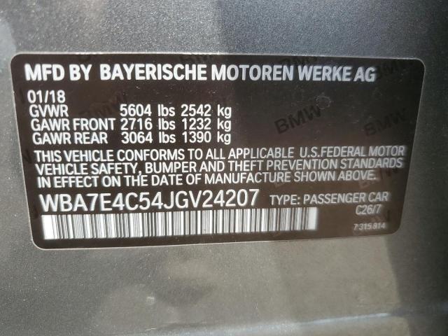 2018 BMW 740 XI WBA7E4C54JGV24207