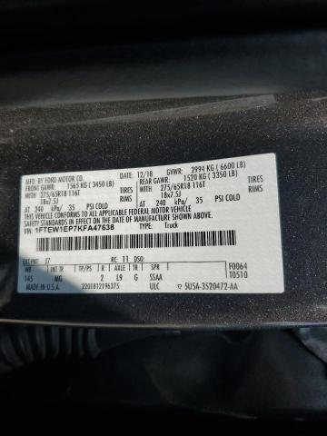2019 FORD F150 SUPER - 1FTEW1EP7KFA47638