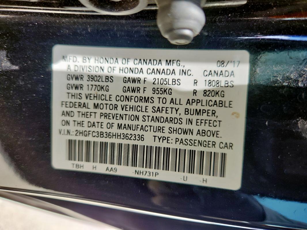 2017 HONDA CIVIC EX - 2HGFC3B36HH362336