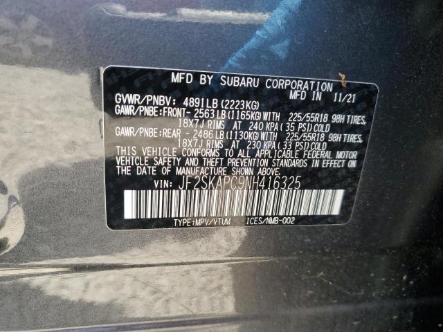 2022 SUBARU FORESTER L JF2SKAPC9NH416325