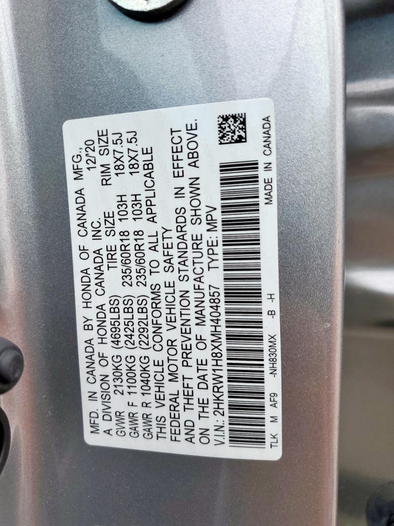 2021 HONDA CR-V EXL 2HKRW1H8XMH404857