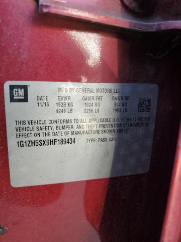 2017 CHEVROLET MALIBU PRE 1G1ZH5SX9HF189434