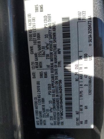 2022 FORD ESCAPE SEL 1FMCU9H94NUA09756
